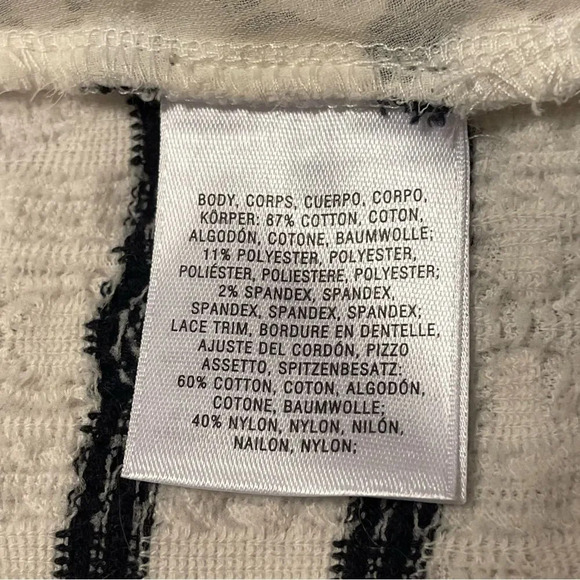 POSTMARK by ANTHROPOLOGIE NWOT Lace Striped Cardigan in Black and White - Picture 7 of 9